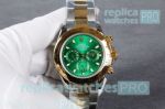 New Upgraded Copy Rolex Daytona Green Dial 2-Tone Gold Men's Watch